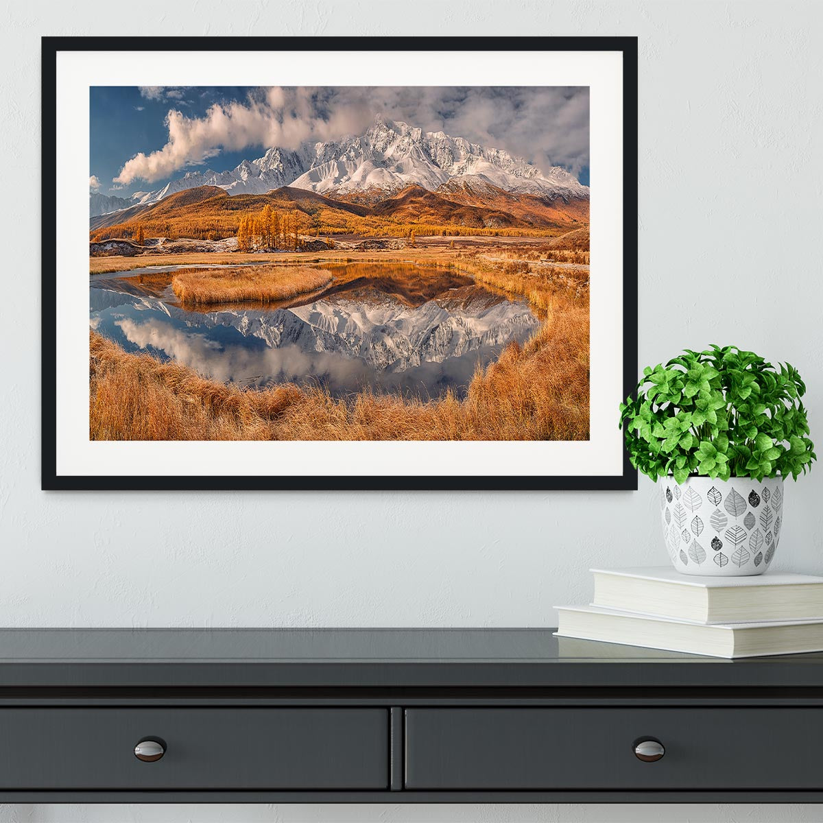 Mirror For Mountains Framed Print - Canvas Art Rocks - 1