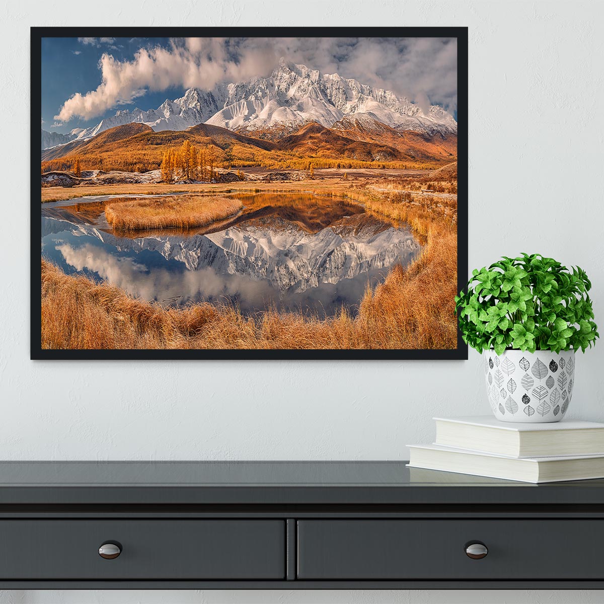 Mirror For Mountains Framed Print - Canvas Art Rocks - 2