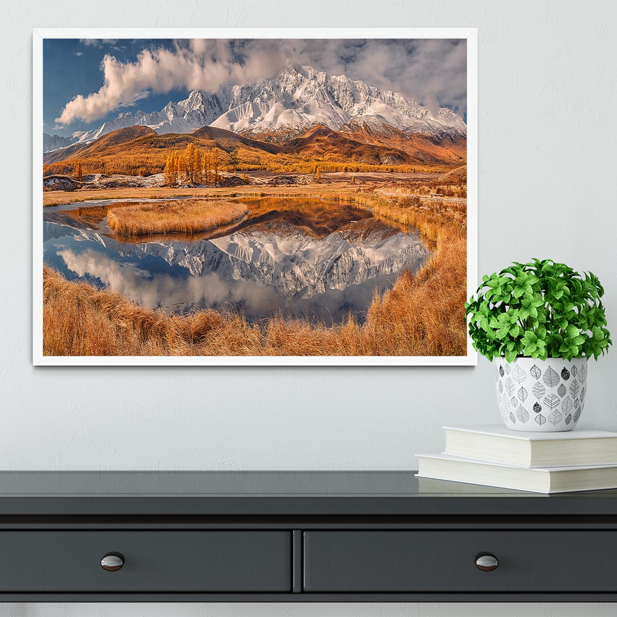 Mirror For Mountains Framed Print - Canvas Art Rocks -6