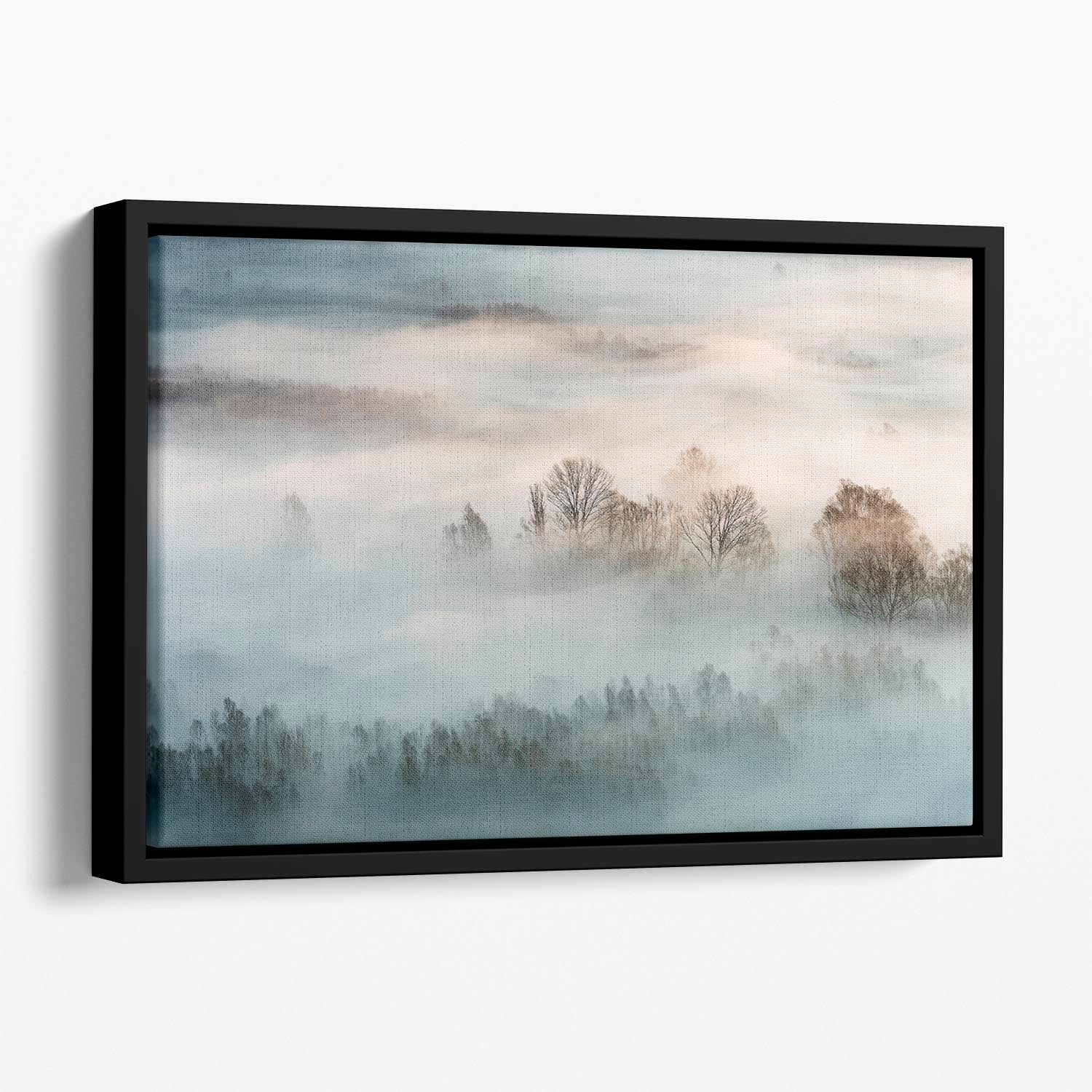 Winter Fog Floating Framed Canvas - Canvas Art Rocks - 1