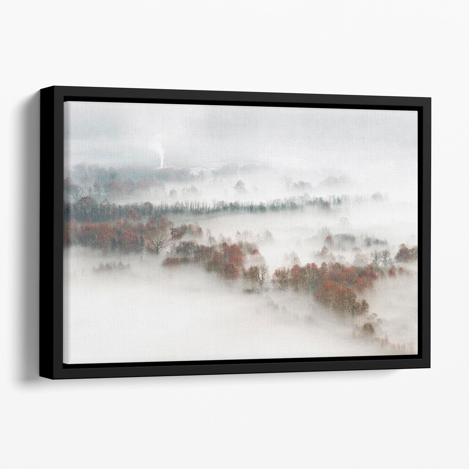 Factory Fog Floating Framed Canvas - Canvas Art Rocks - 1