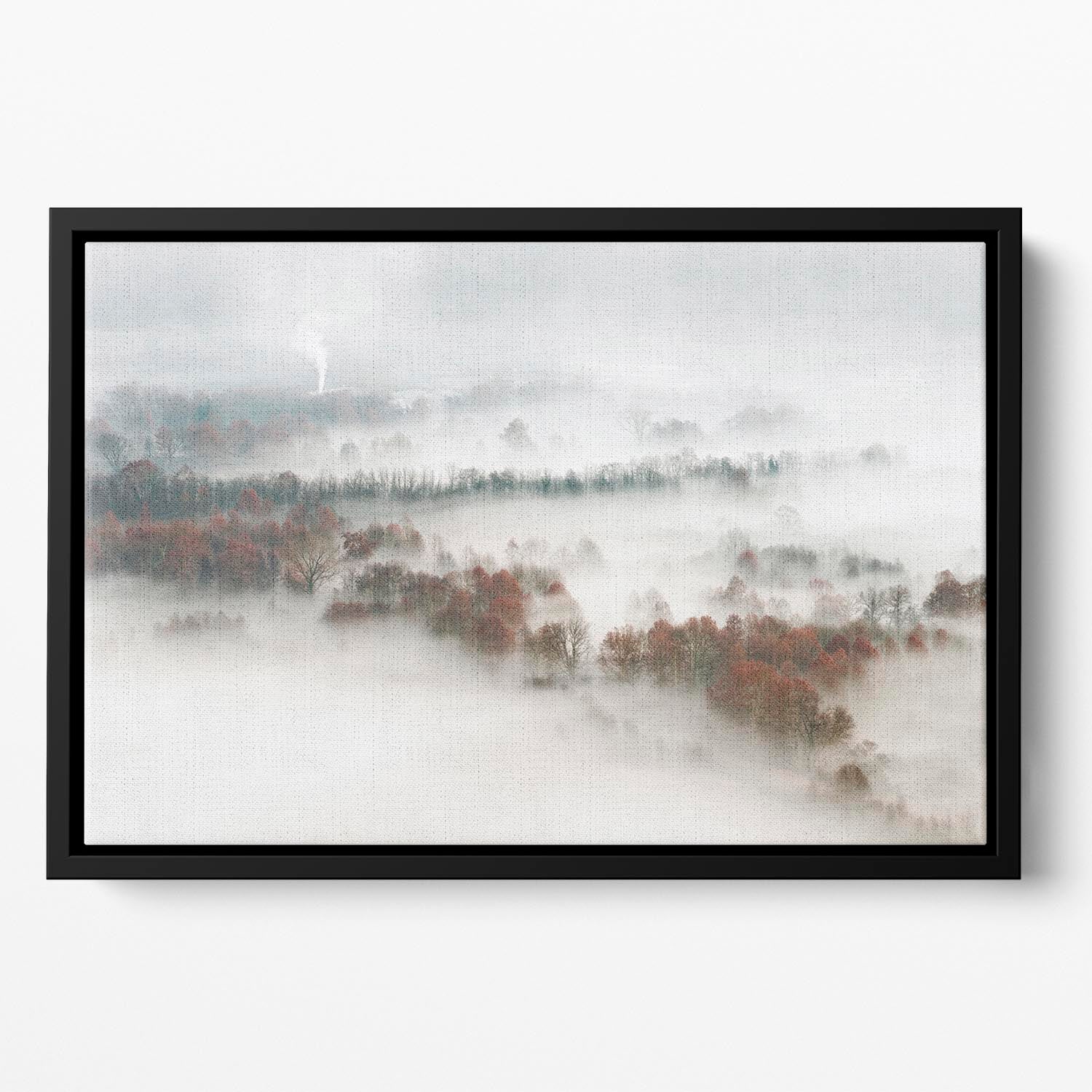 Factory Fog Floating Framed Canvas - Canvas Art Rocks - 2