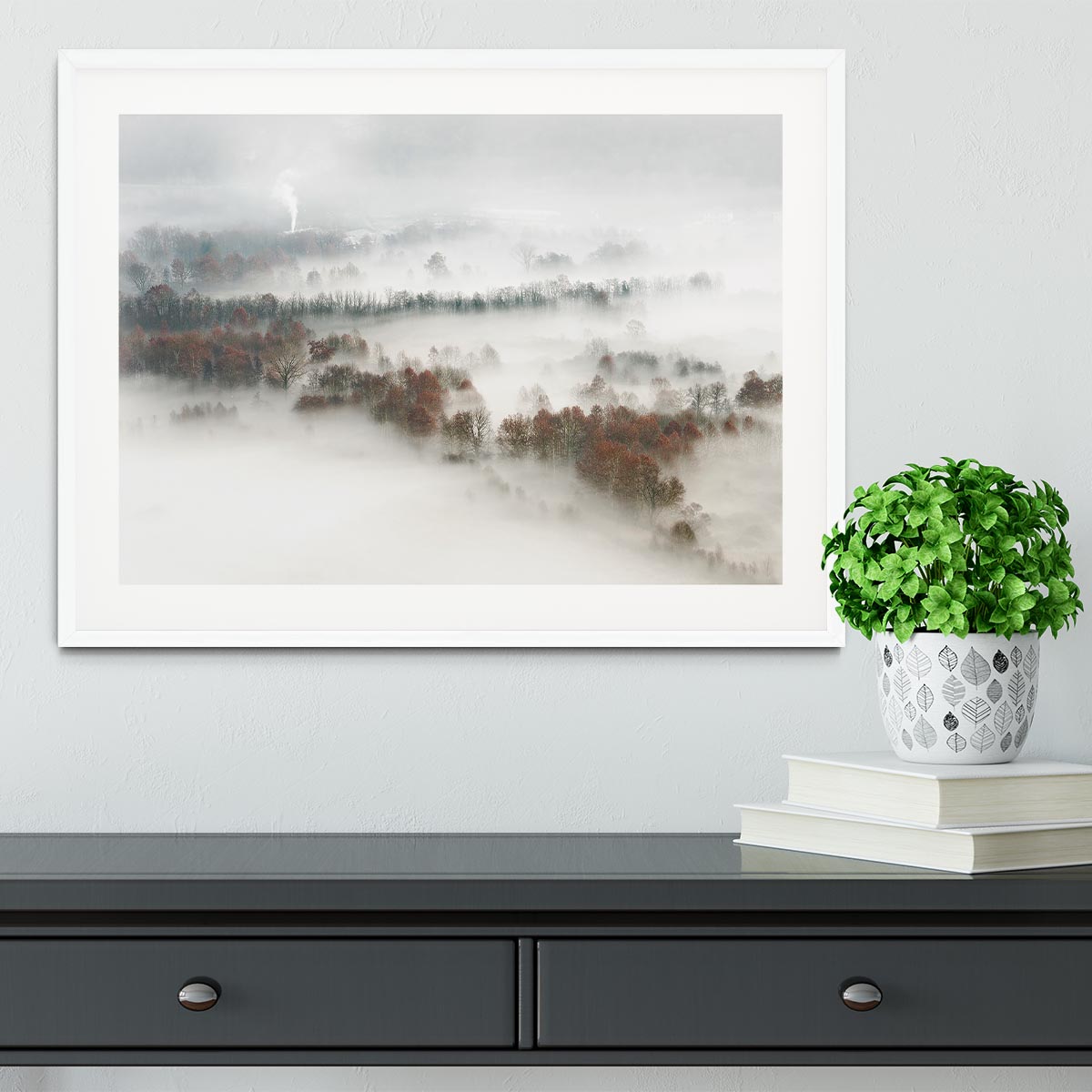 Factory Fog Framed Print - Canvas Art Rocks - 5