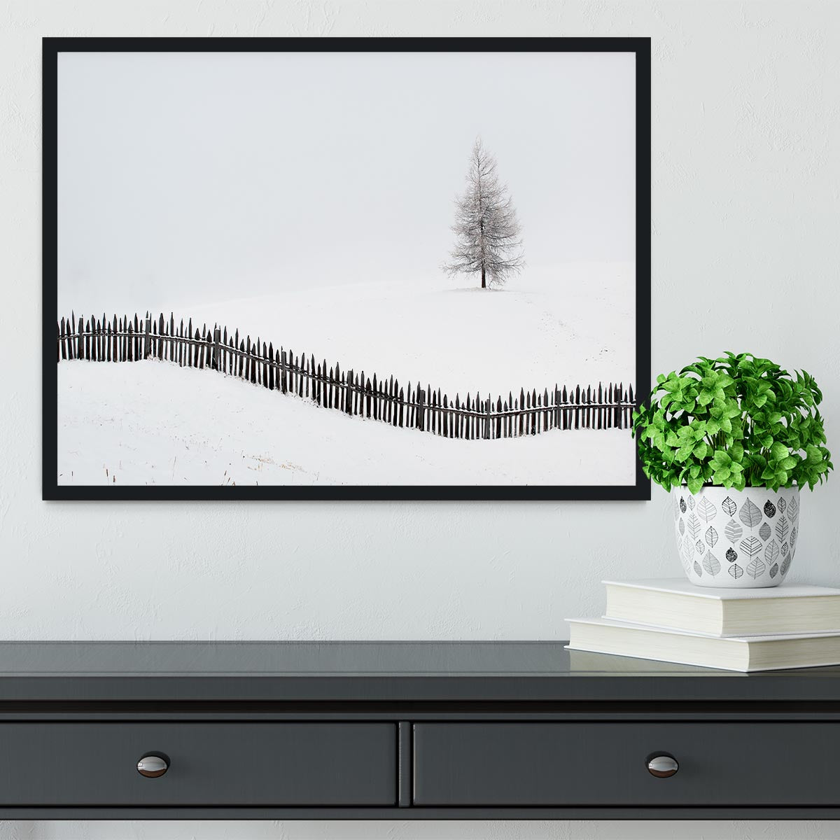 The Larch Behind The Fence Framed Print - Canvas Art Rocks - 2