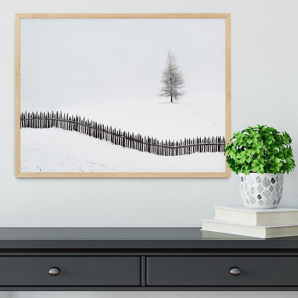 The Larch Behind The Fence Framed Print - Canvas Art Rocks - 4