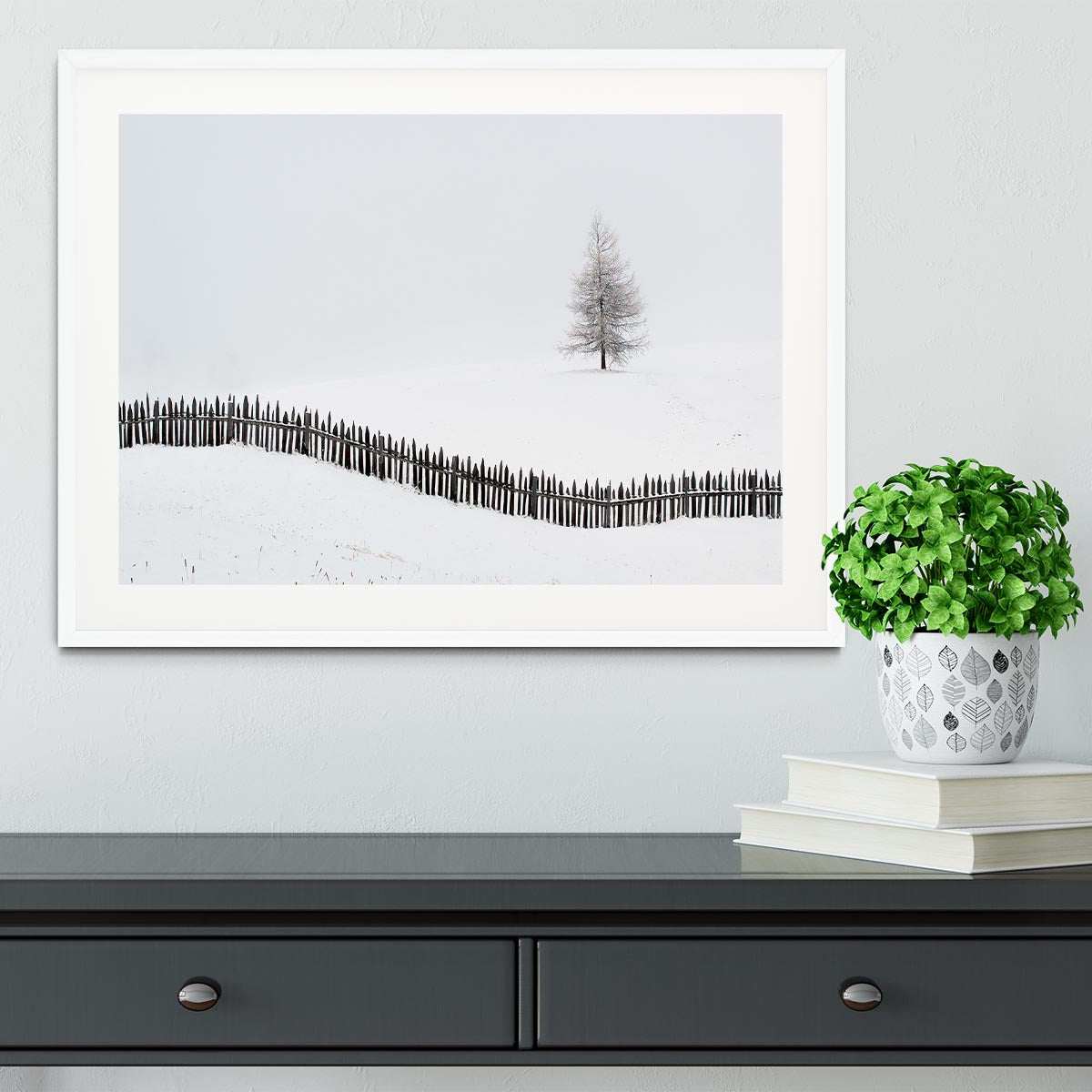 The Larch Behind The Fence Framed Print - Canvas Art Rocks - 5