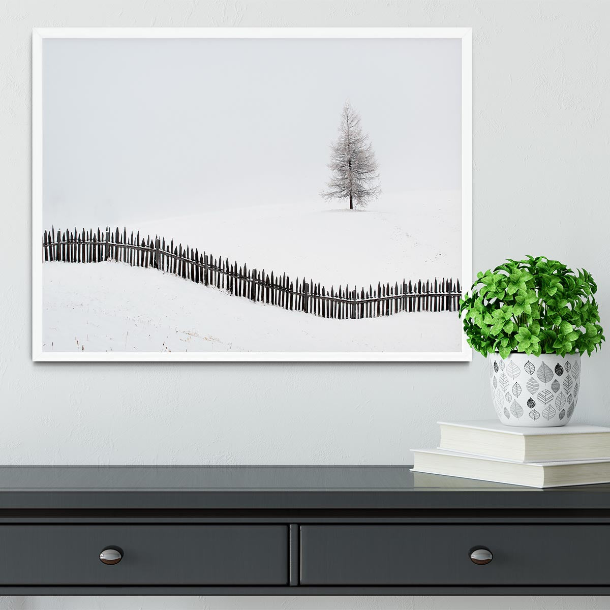 The Larch Behind The Fence Framed Print - Canvas Art Rocks -6