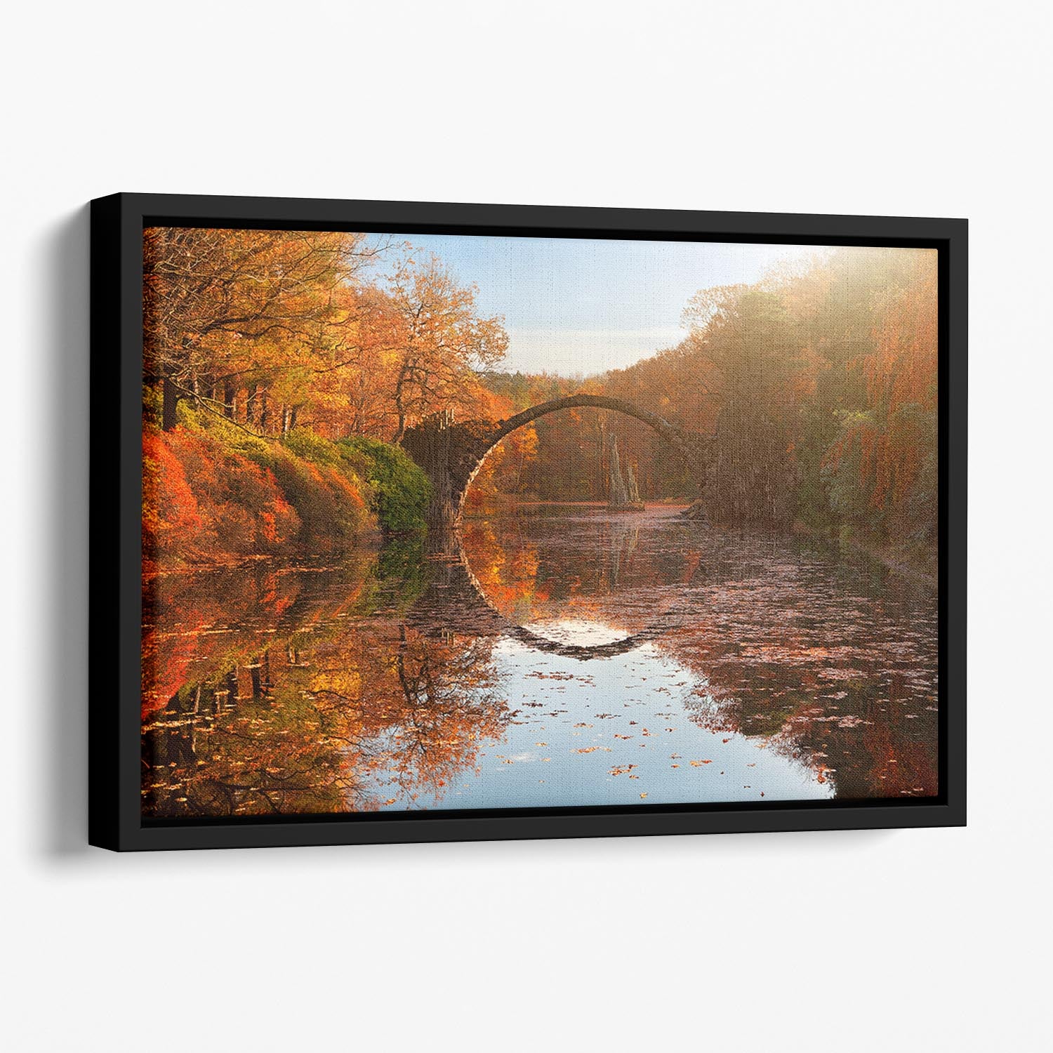 Autumn Lake Floating Framed Canvas - Canvas Art Rocks - 1