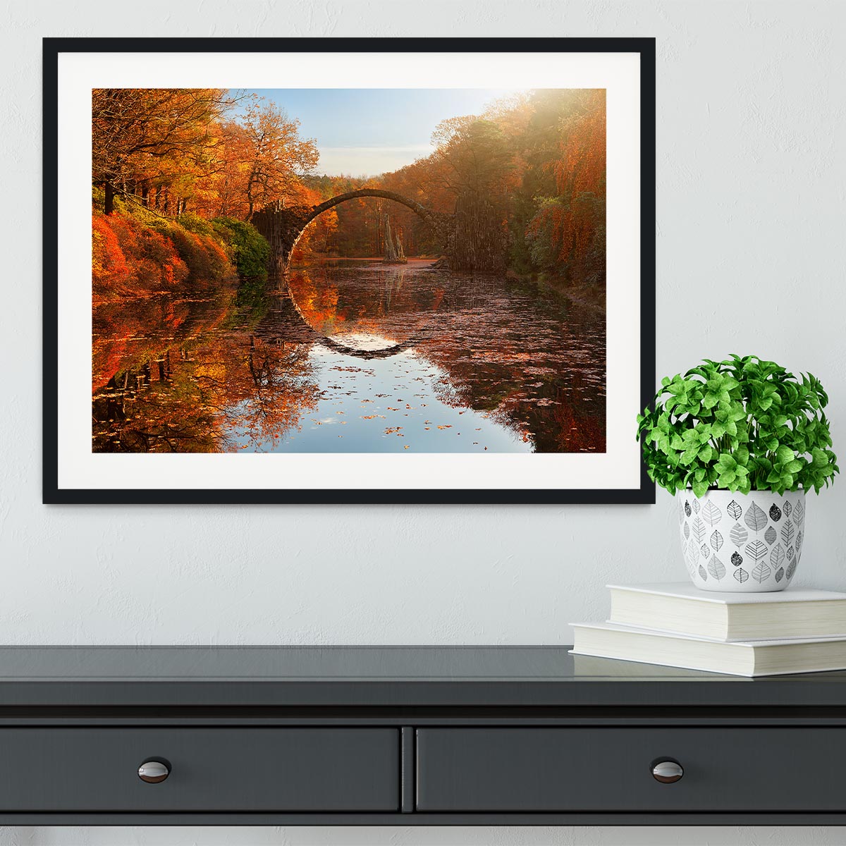 Autumn Lake Framed Print - Canvas Art Rocks - 1