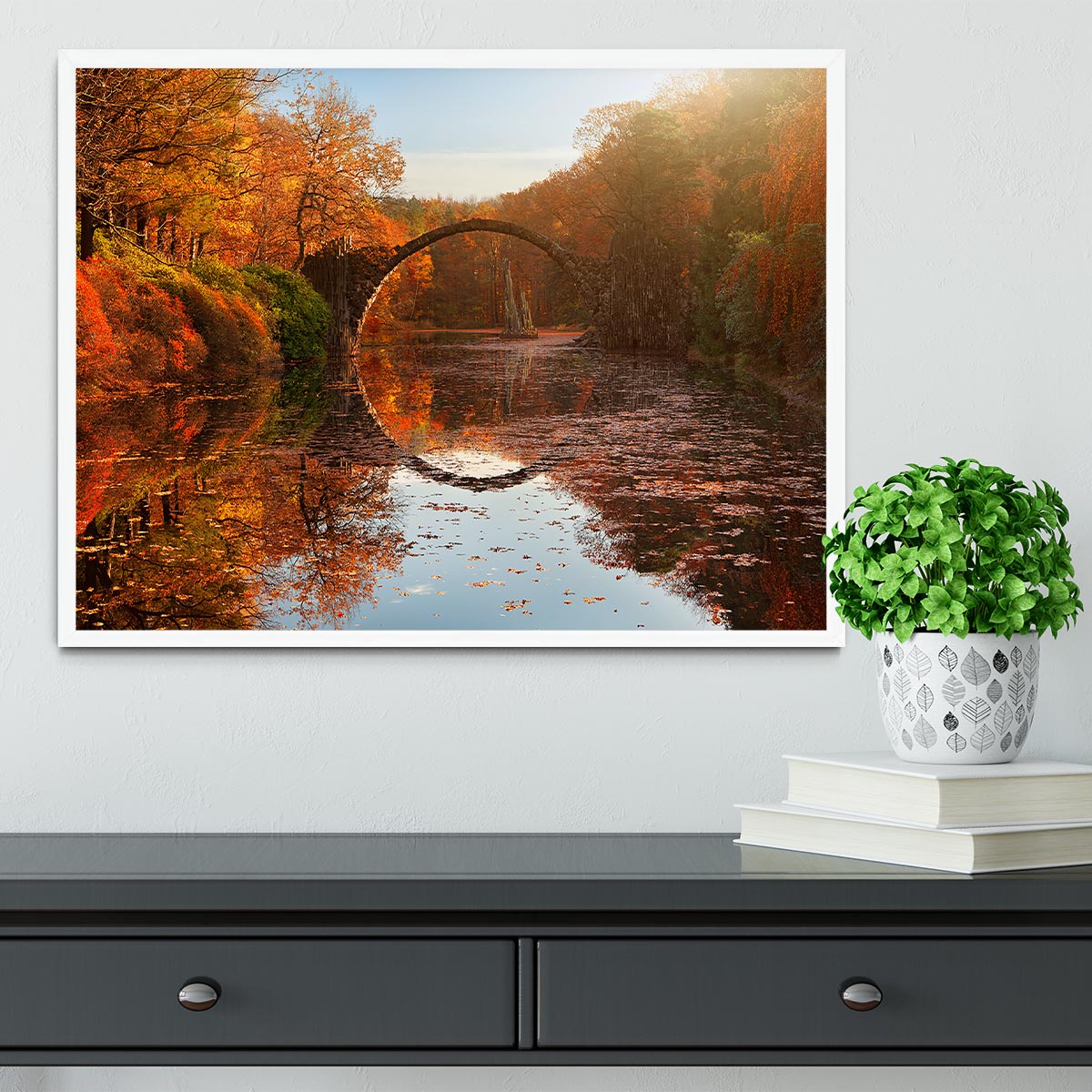 Autumn Lake Framed Print - Canvas Art Rocks -6