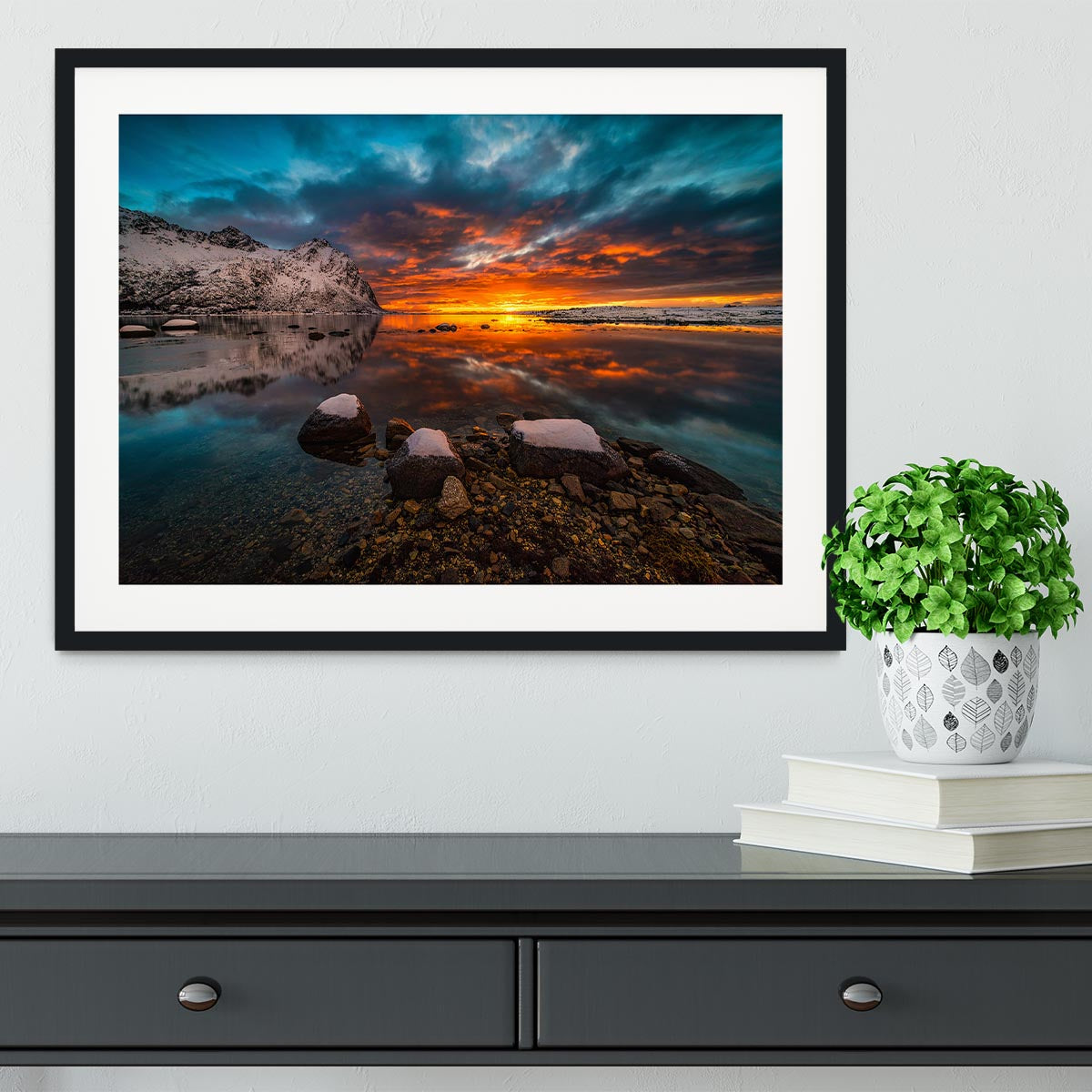 Sky On Fire Framed Print - Canvas Art Rocks - 1