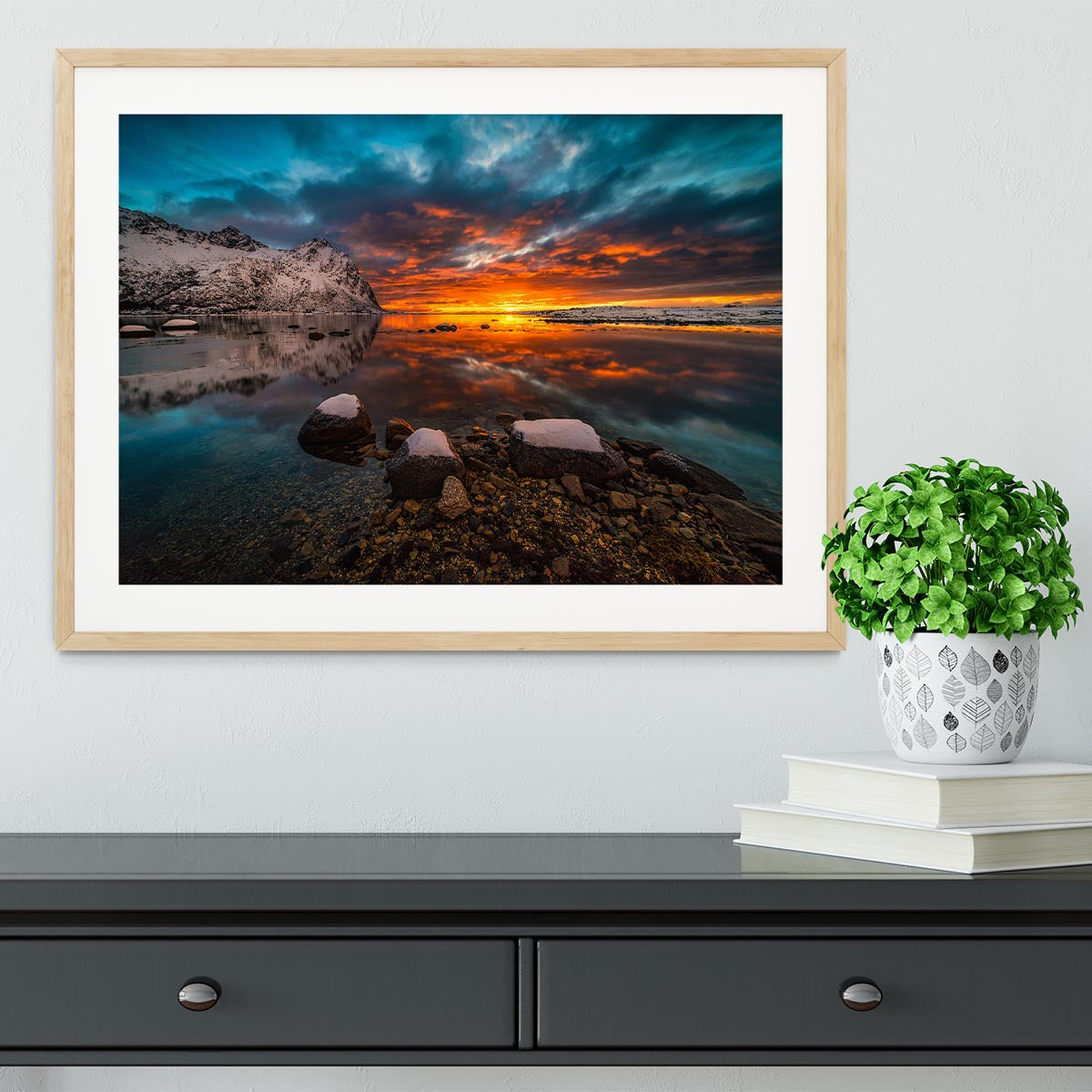 Sky On Fire Framed Print - Canvas Art Rocks - 3