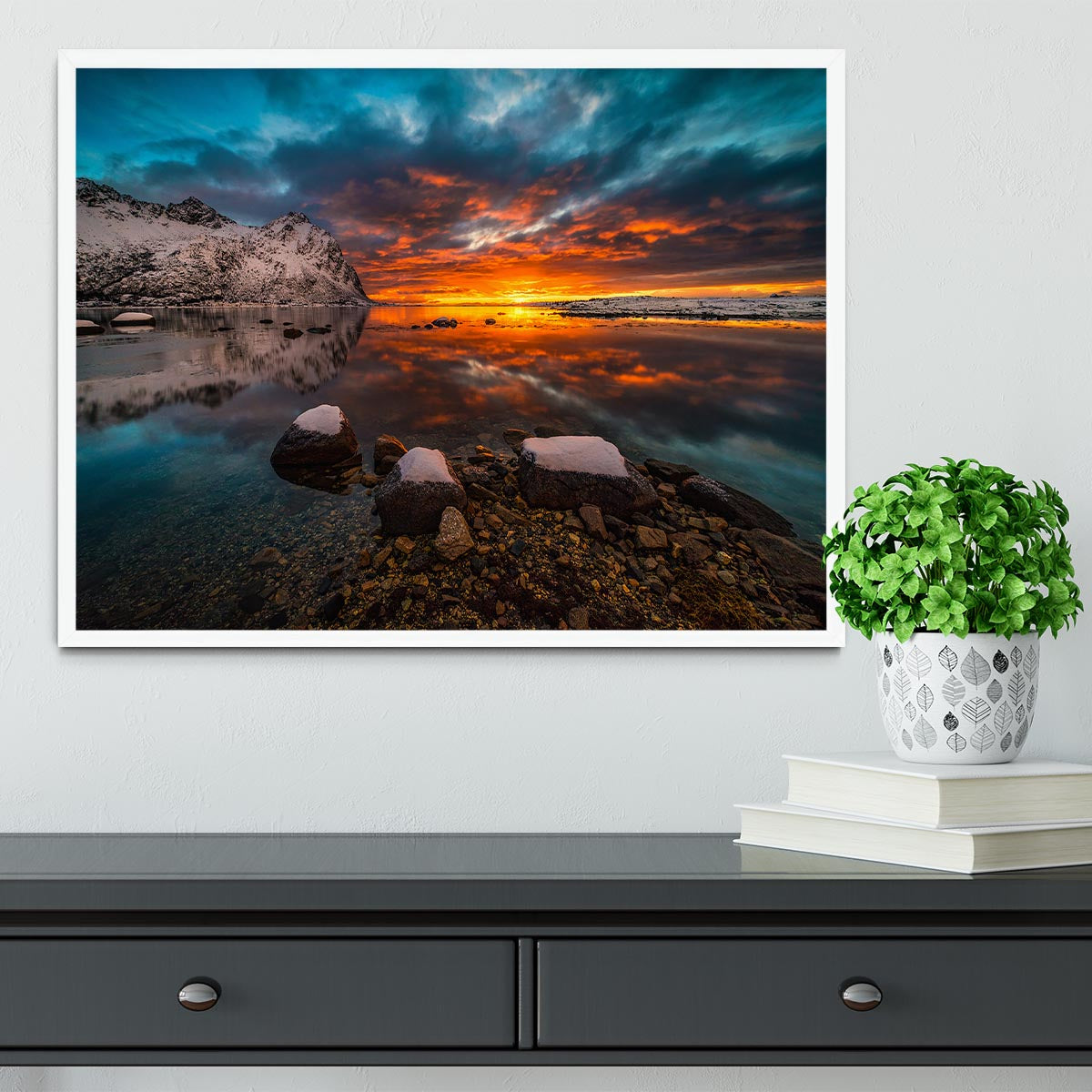 Sky On Fire Framed Print - Canvas Art Rocks -6