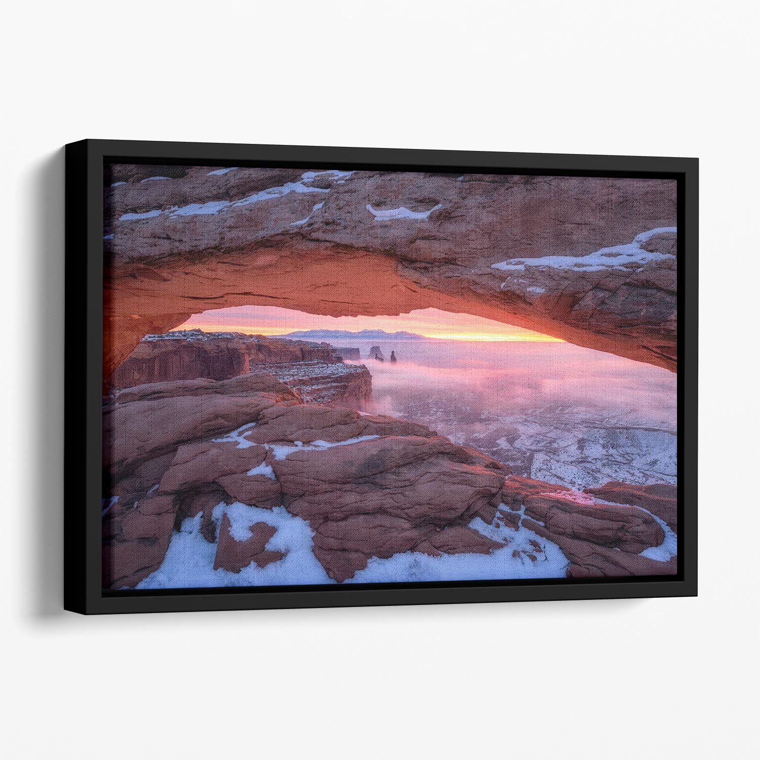 The Moment Right Before Sunrise Floating Framed Canvas - Canvas Art Rocks - 1