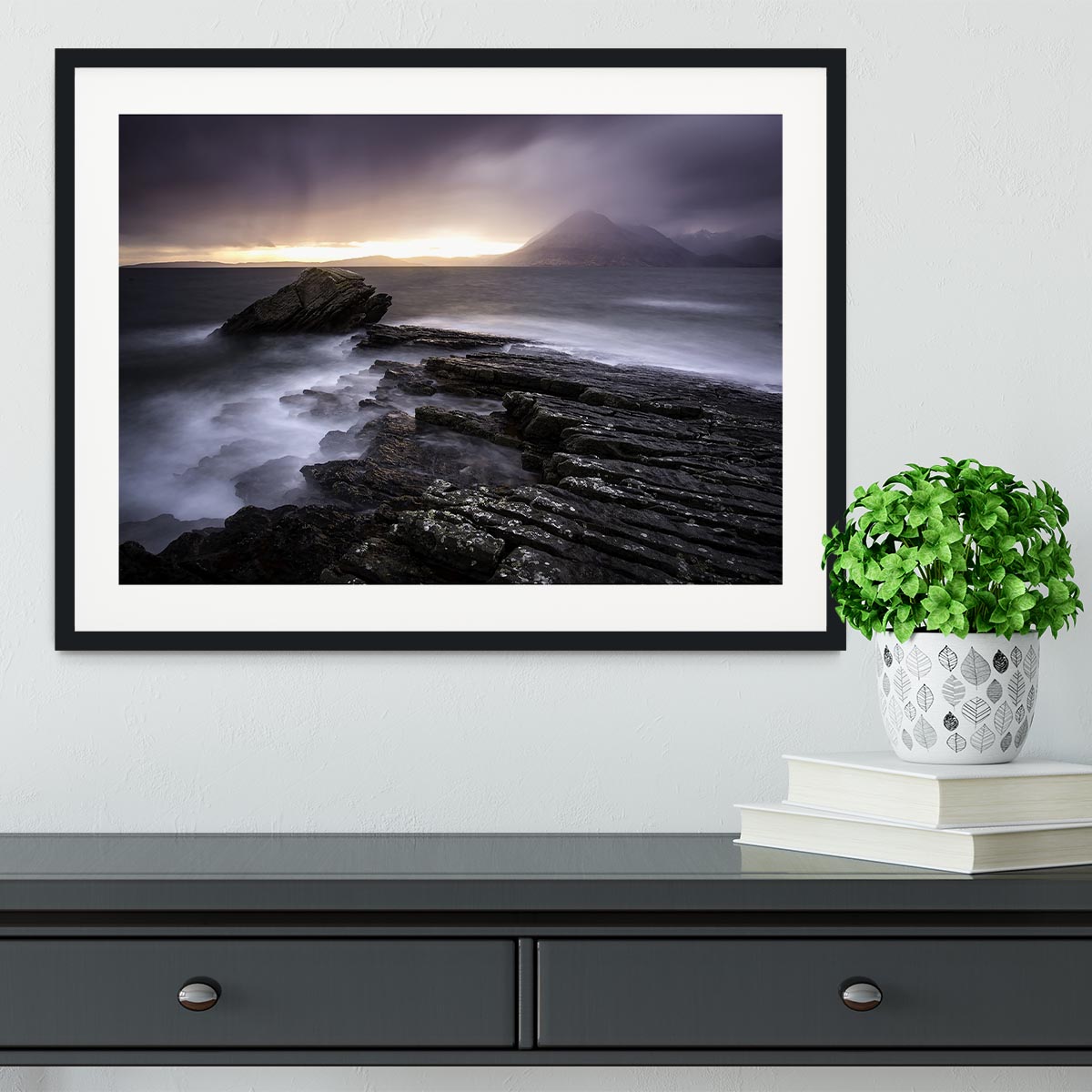 Sunset At Elgol Beach Framed Print - Canvas Art Rocks - 1