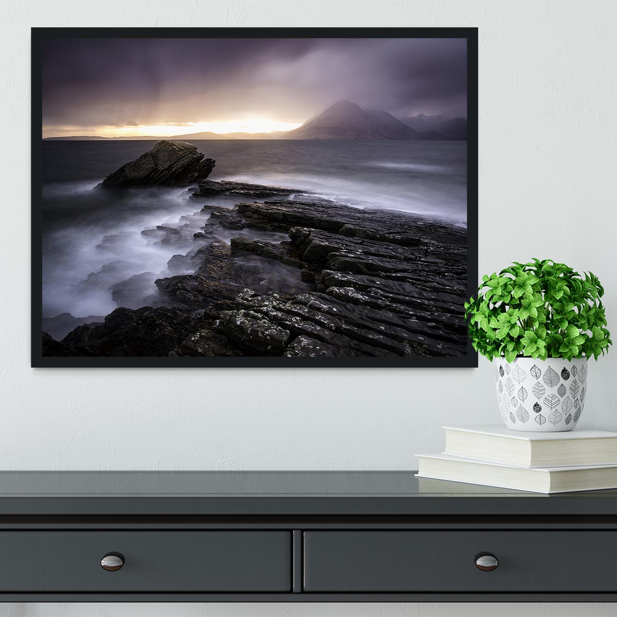 Sunset At Elgol Beach Framed Print - Canvas Art Rocks - 2