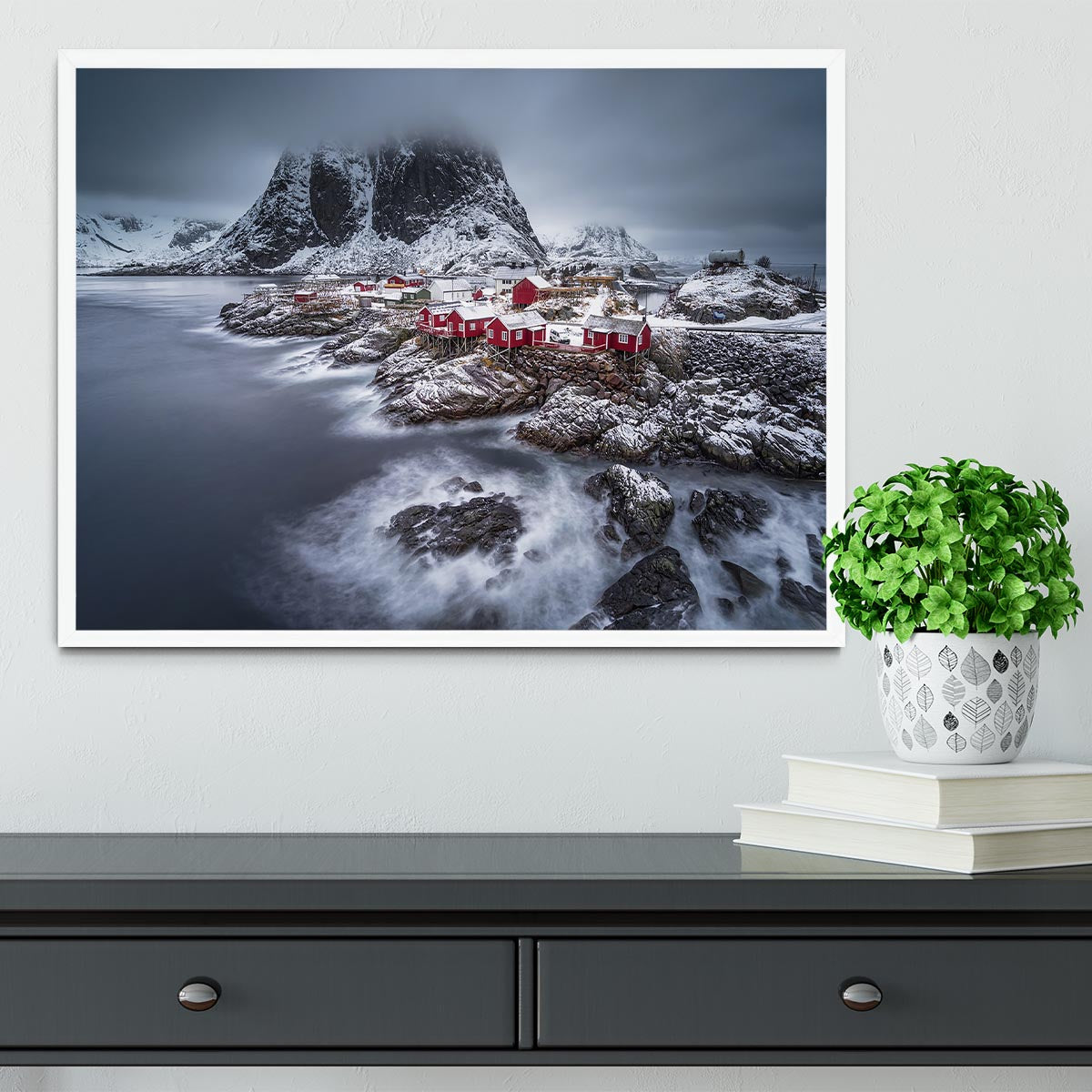 Winter Lofoten Islands Framed Print - Canvas Art Rocks -6