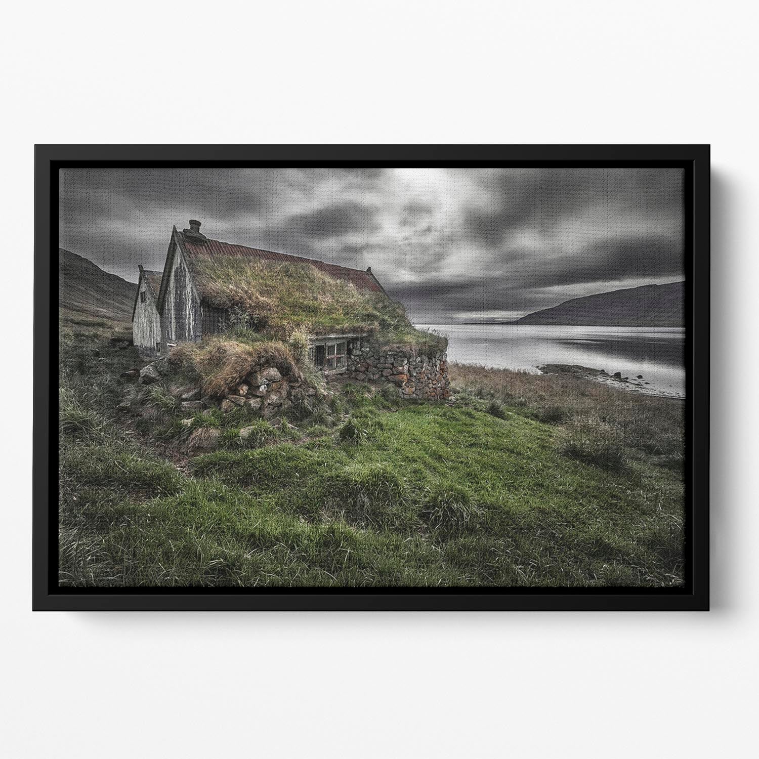 Turf And Stones Floating Framed Canvas - Canvas Art Rocks - 2