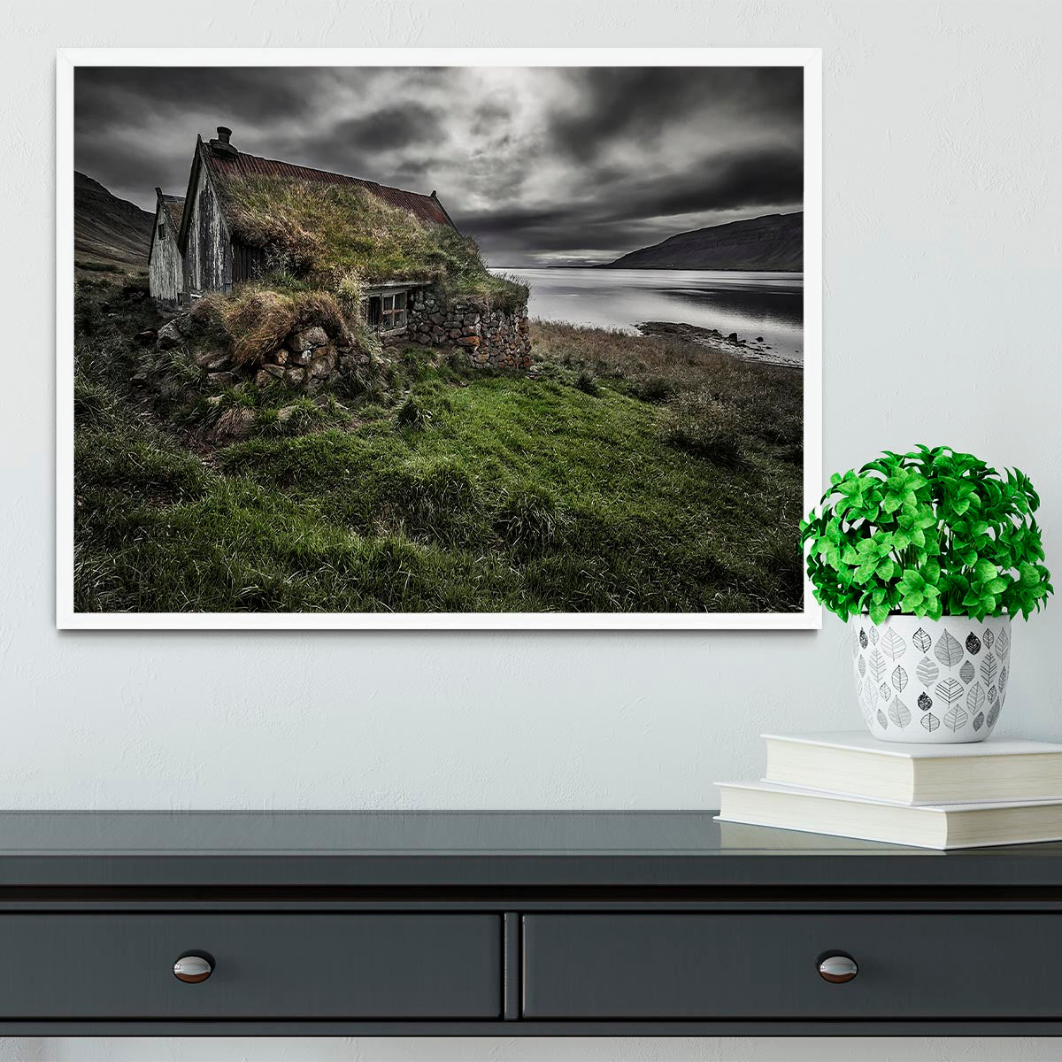 Turf And Stones Framed Print - Canvas Art Rocks -6