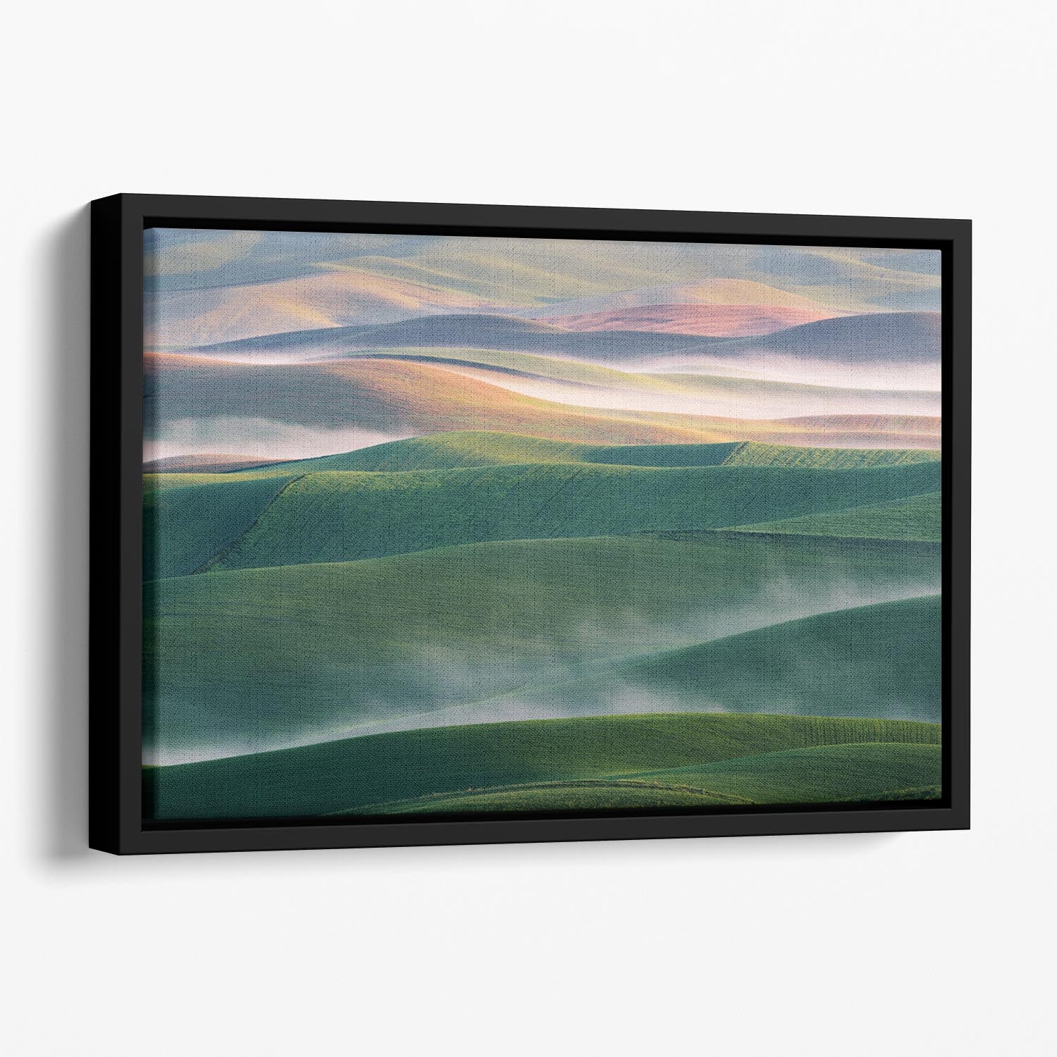 Foggy Morning Floating Framed Canvas - Canvas Art Rocks - 1