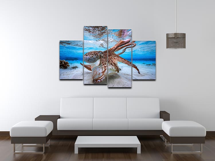 Dancing Octopus 4 Split Panel Canvas - Canvas Art Rocks - 3