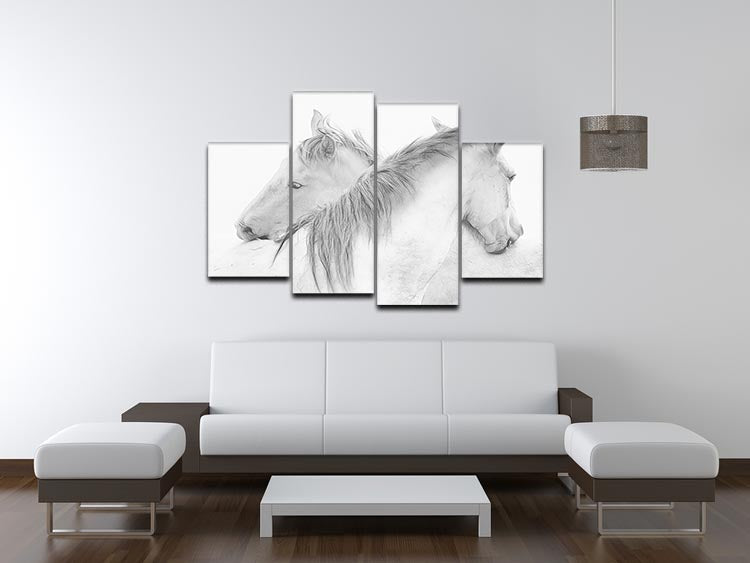 Horses 4 Split Panel Canvas - Canvas Art Rocks - 3