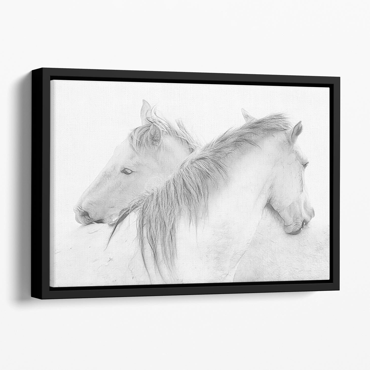 Horses Floating Framed Canvas - Canvas Art Rocks - 1