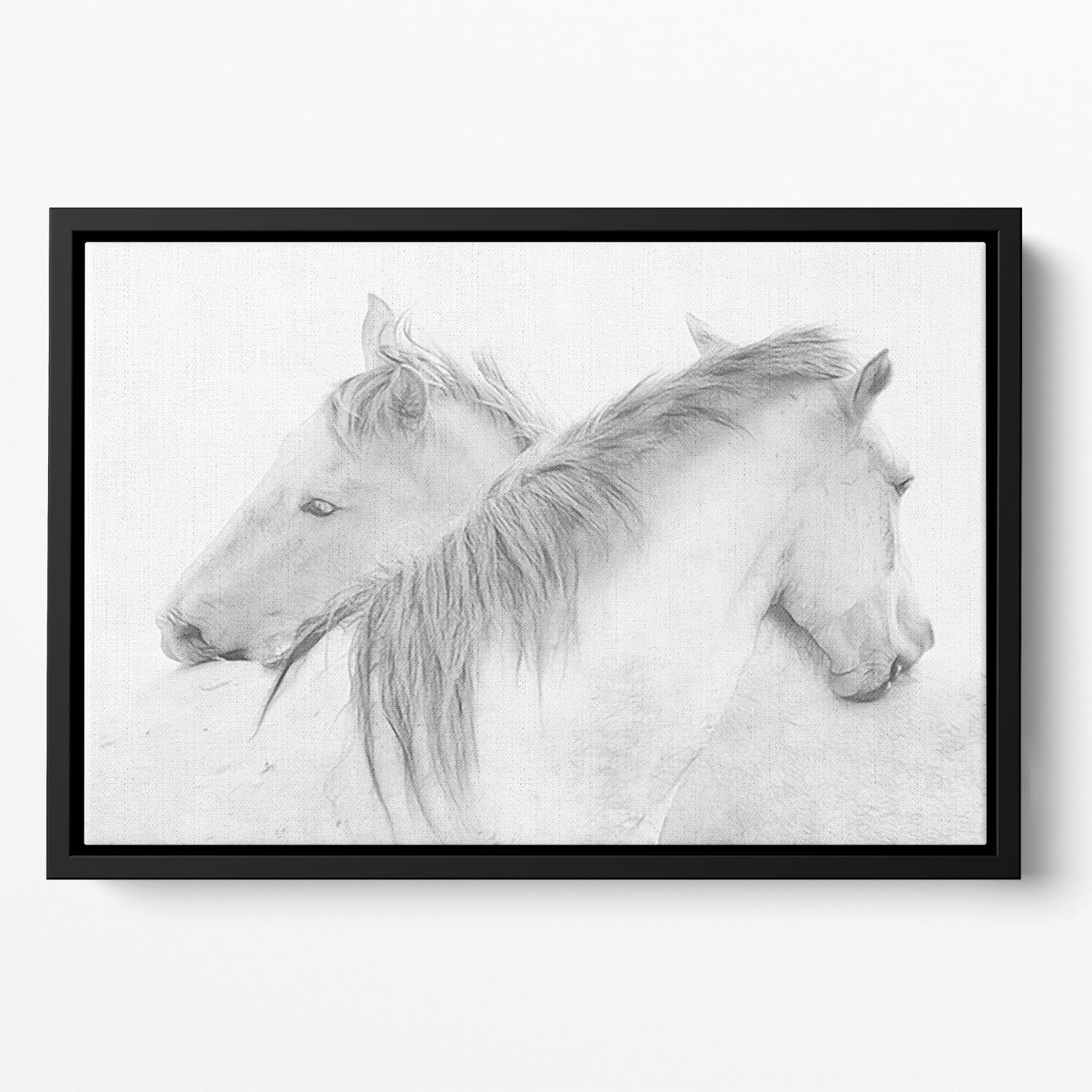 Horses Floating Framed Canvas - Canvas Art Rocks - 2