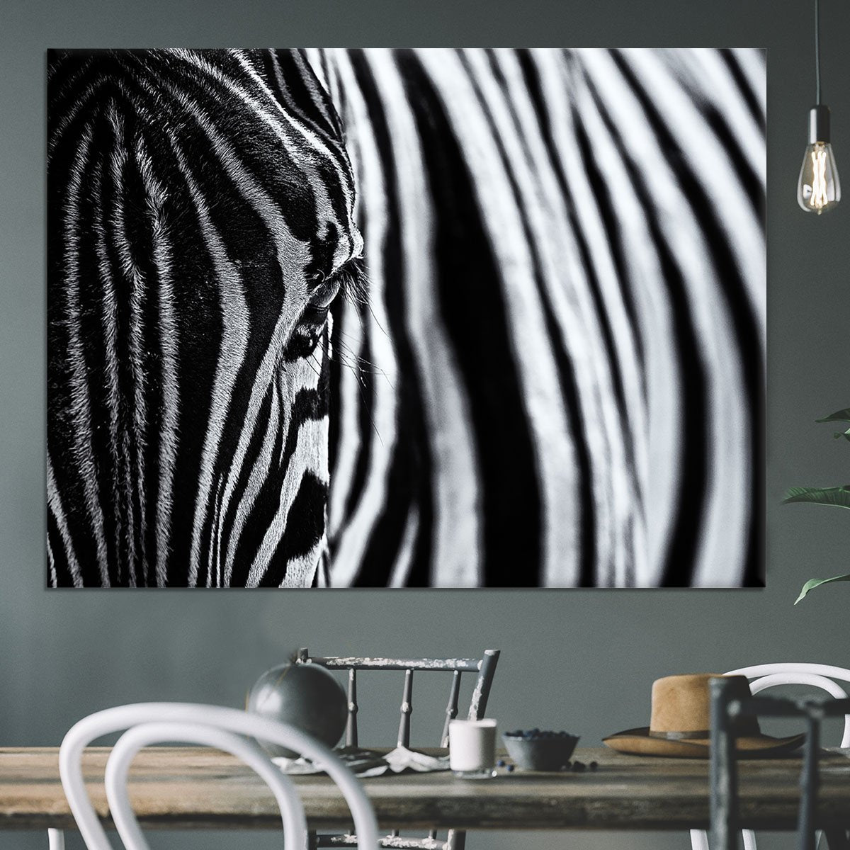 Zebra Close Up Canvas Print or Poster - Canvas Art Rocks - 3