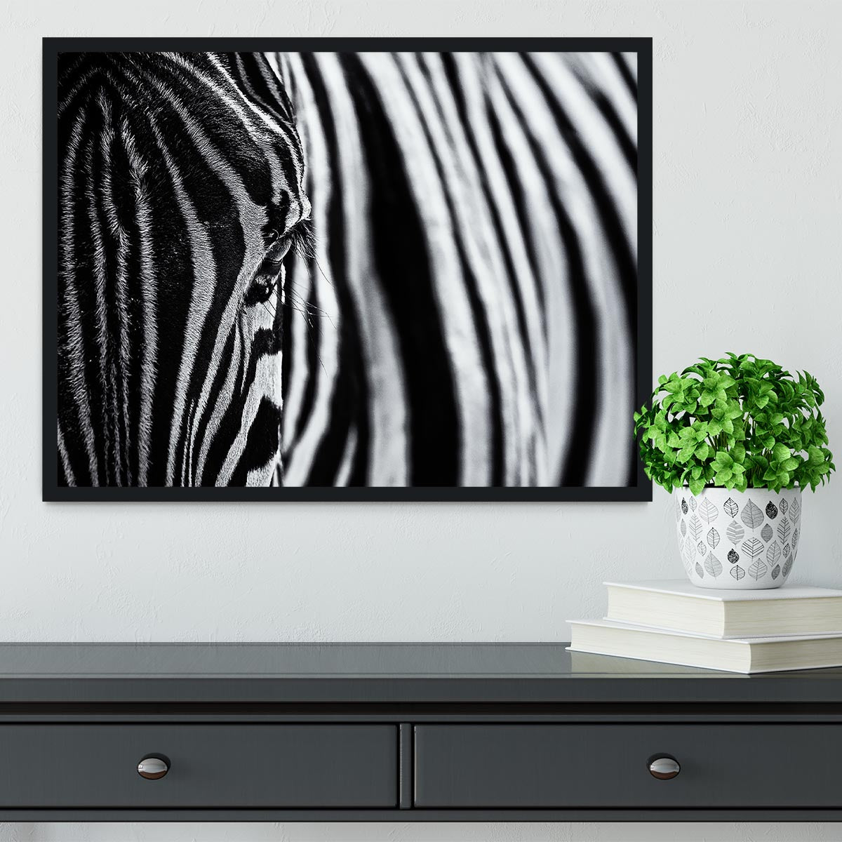 Zebra Close Up Framed Print - Canvas Art Rocks - 2