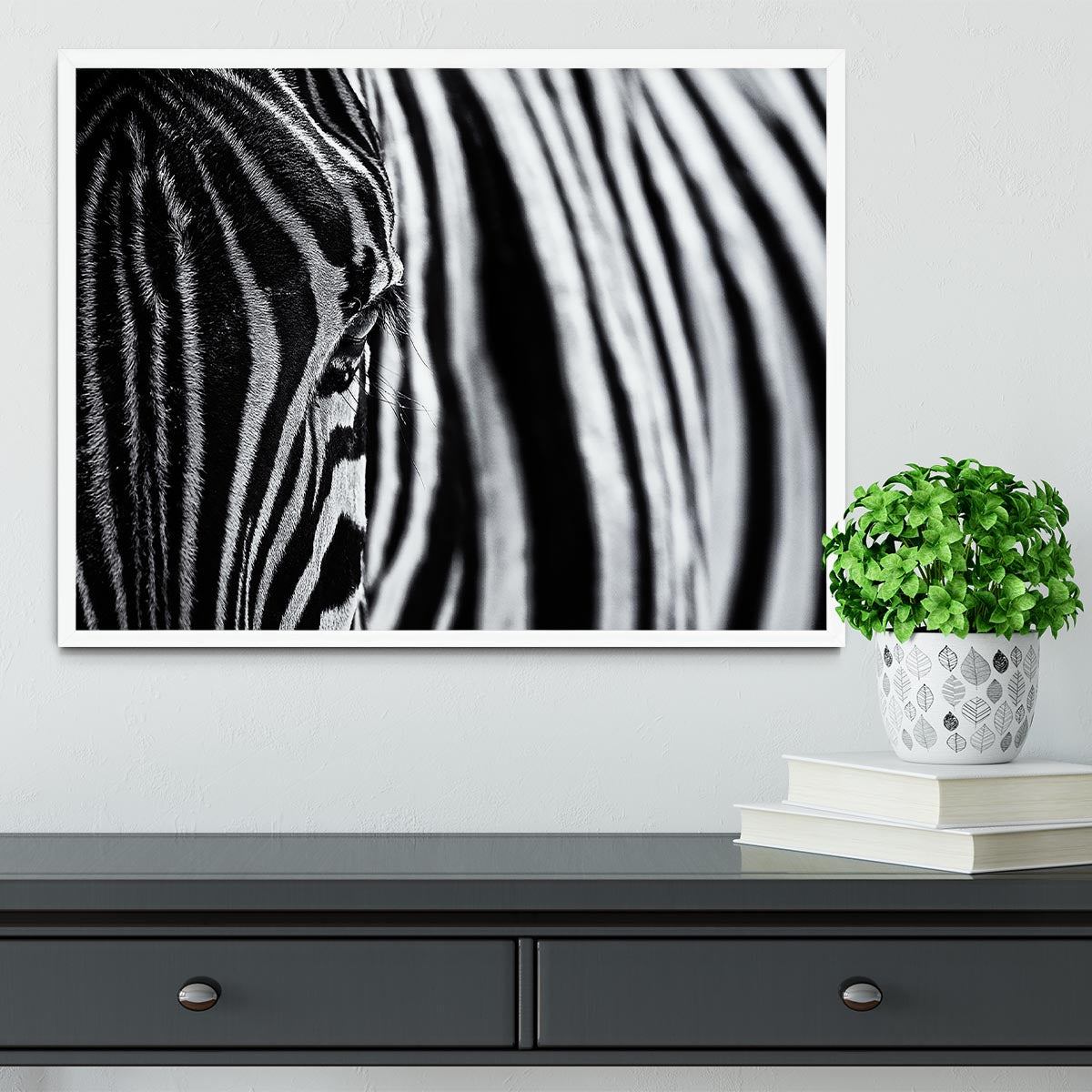 Zebra Close Up Framed Print - Canvas Art Rocks -6