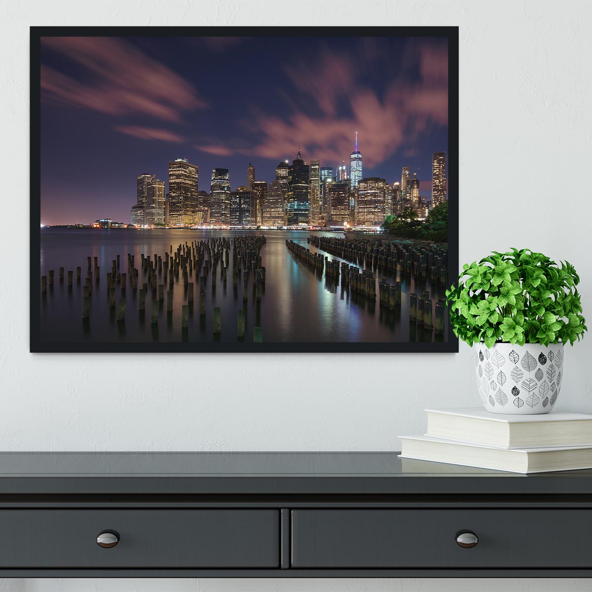 New York City At Night Framed Print - Canvas Art Rocks - 2