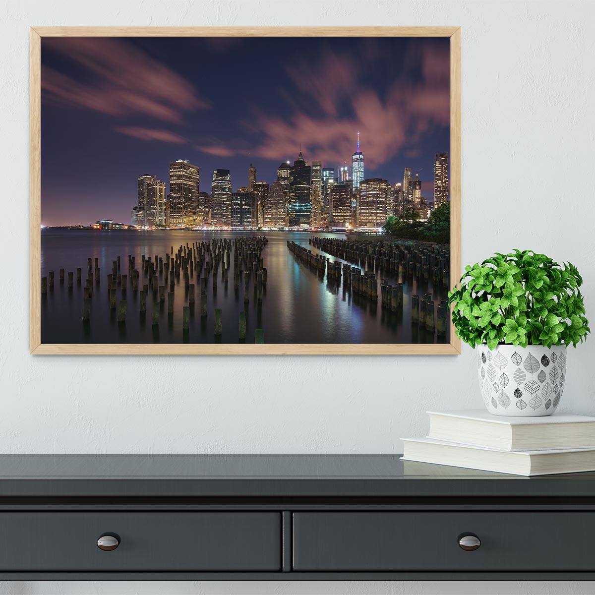 New York City At Night Framed Print - Canvas Art Rocks - 4