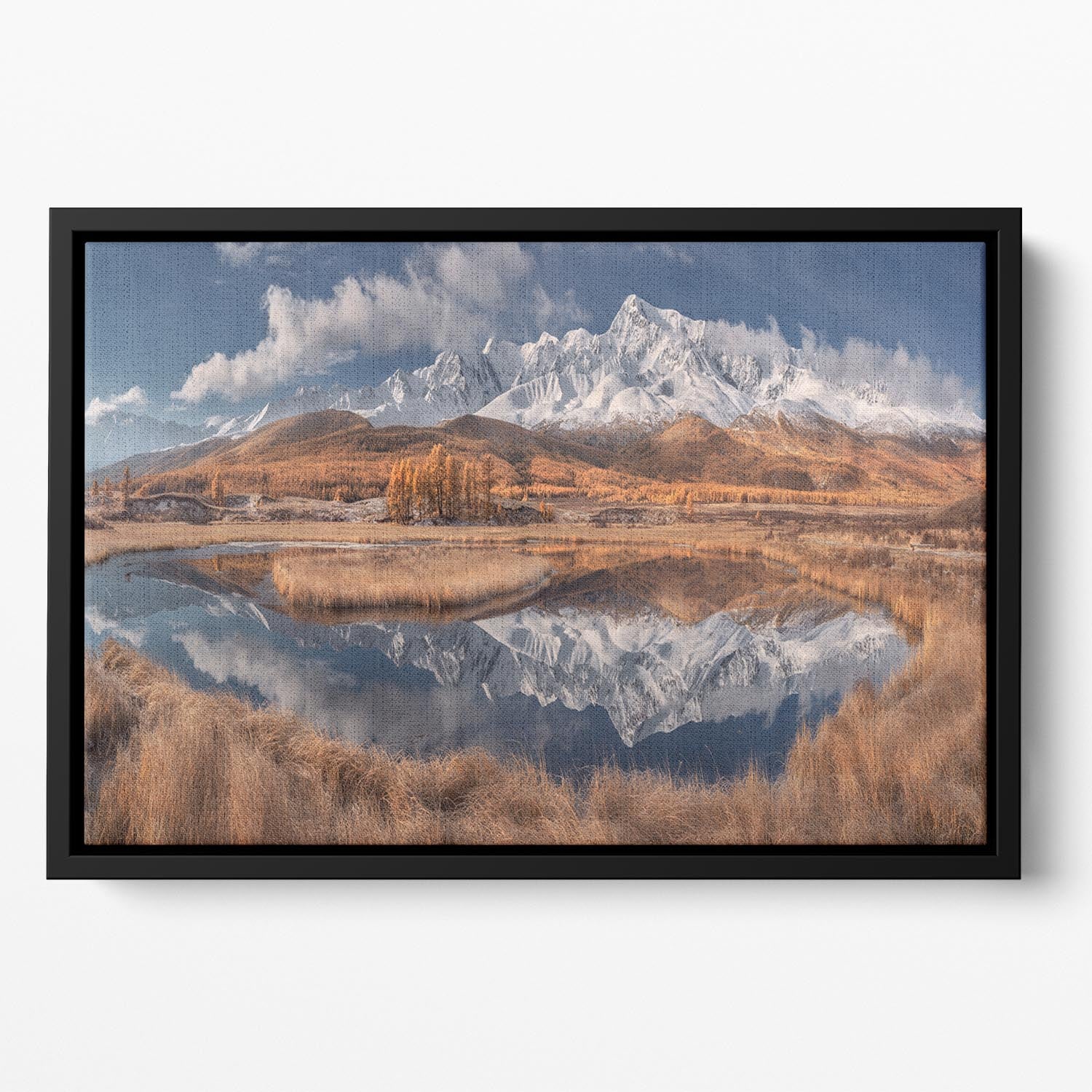 Mirror For Mountains 3 Floating Framed Canvas - Canvas Art Rocks - 2