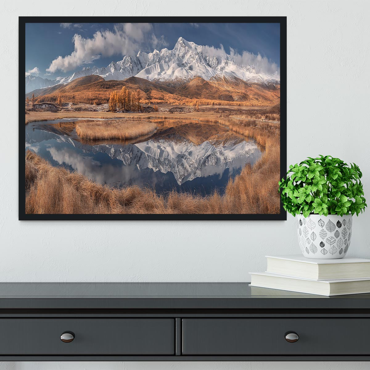 Mirror For Mountains 3 Framed Print - Canvas Art Rocks - 2