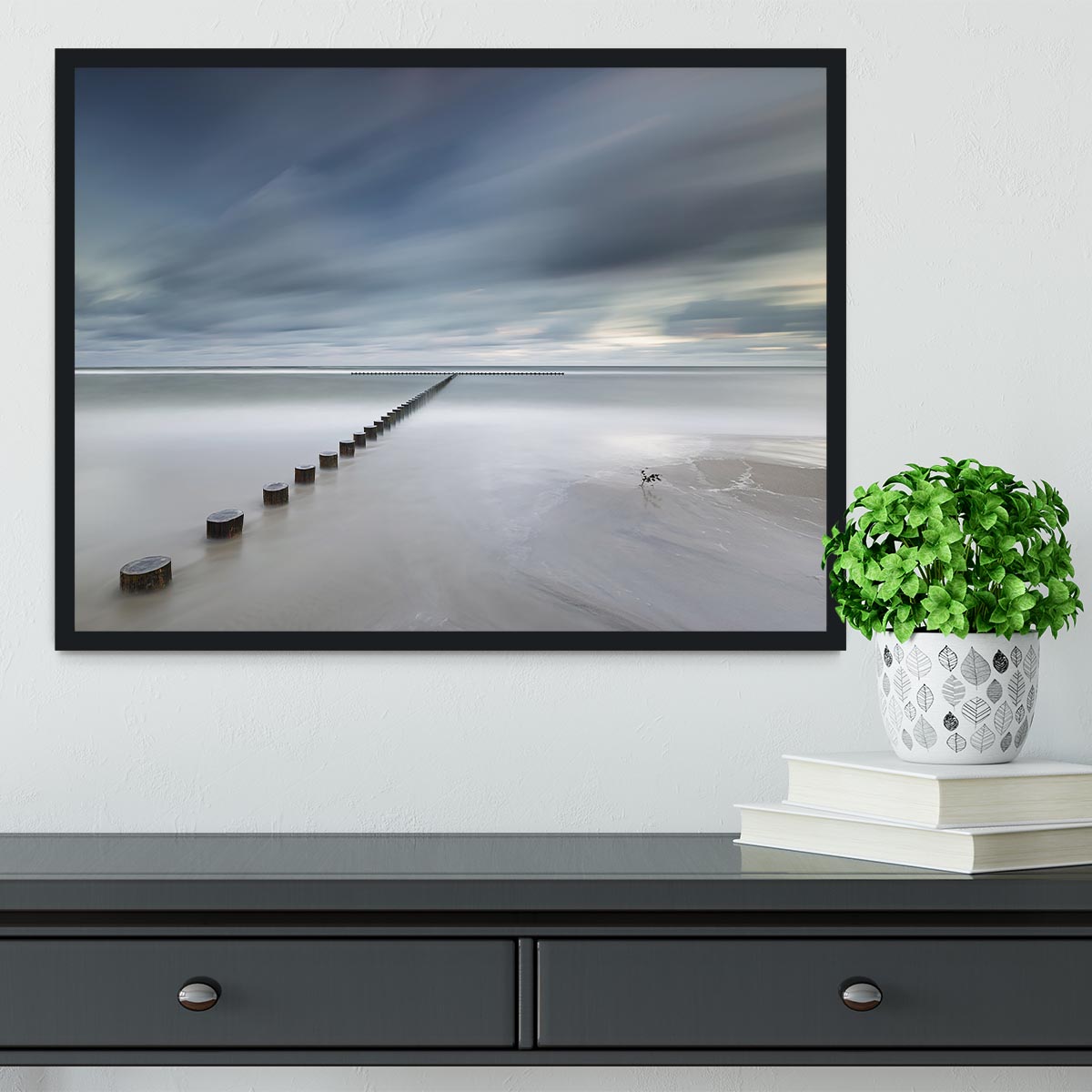 Beach And Sky Framed Print - Canvas Art Rocks - 2