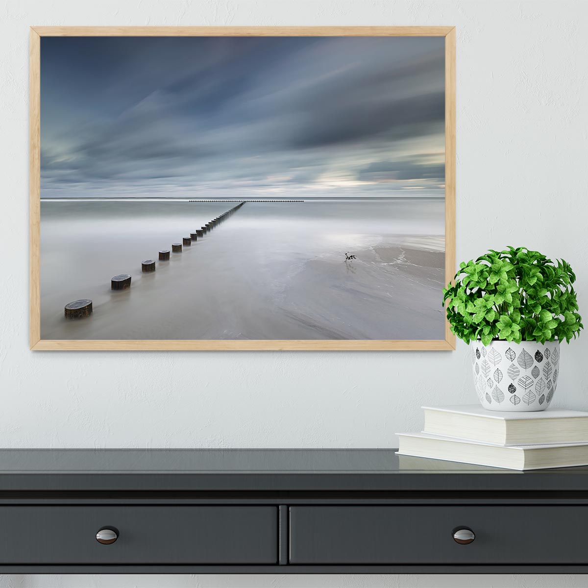 Beach And Sky Framed Print - Canvas Art Rocks - 4