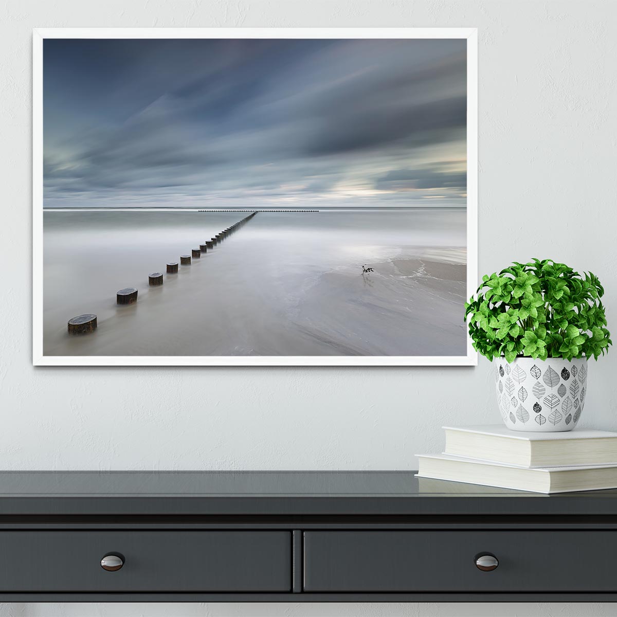 Beach And Sky Framed Print - Canvas Art Rocks -6