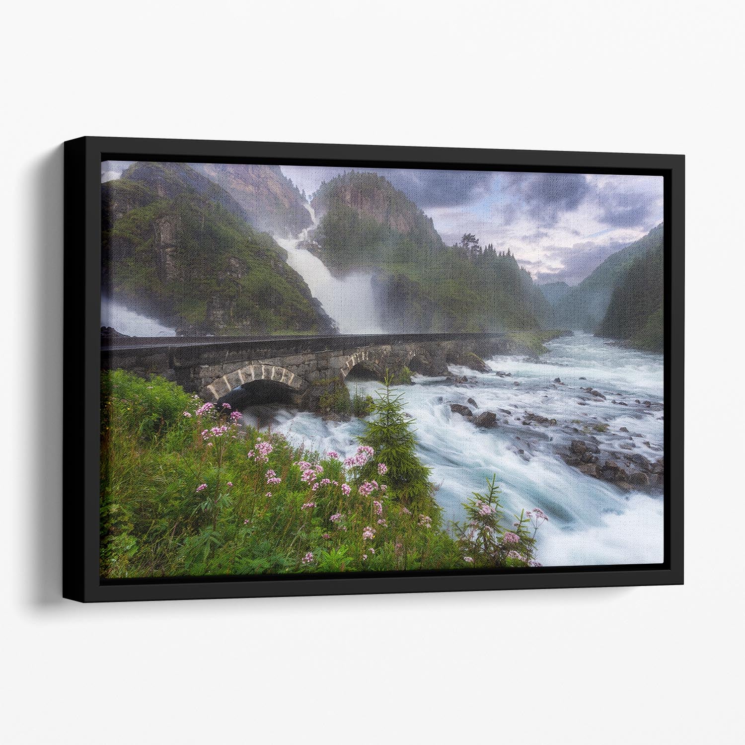 Laytefossen Floating Framed Canvas - Canvas Art Rocks - 1