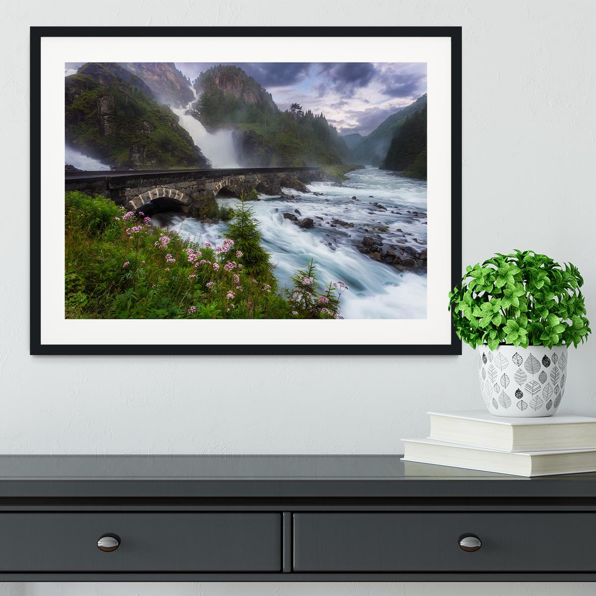 Laytefossen Framed Print - Canvas Art Rocks - 1