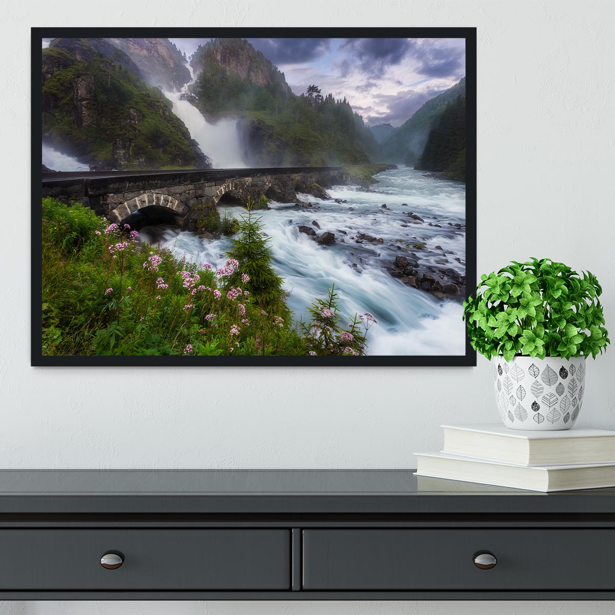 Laytefossen Framed Print - Canvas Art Rocks - 2