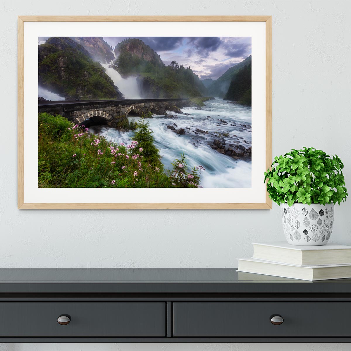 Laytefossen Framed Print - Canvas Art Rocks - 3