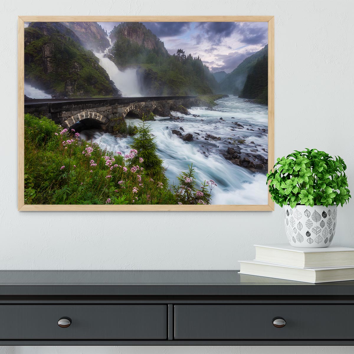 Laytefossen Framed Print - Canvas Art Rocks - 4