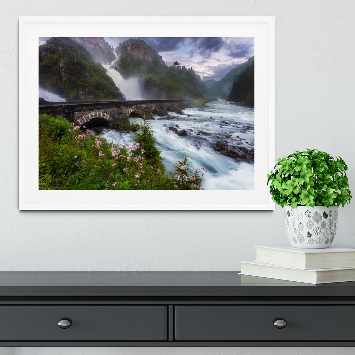 Laytefossen Framed Print - Canvas Art Rocks - 5