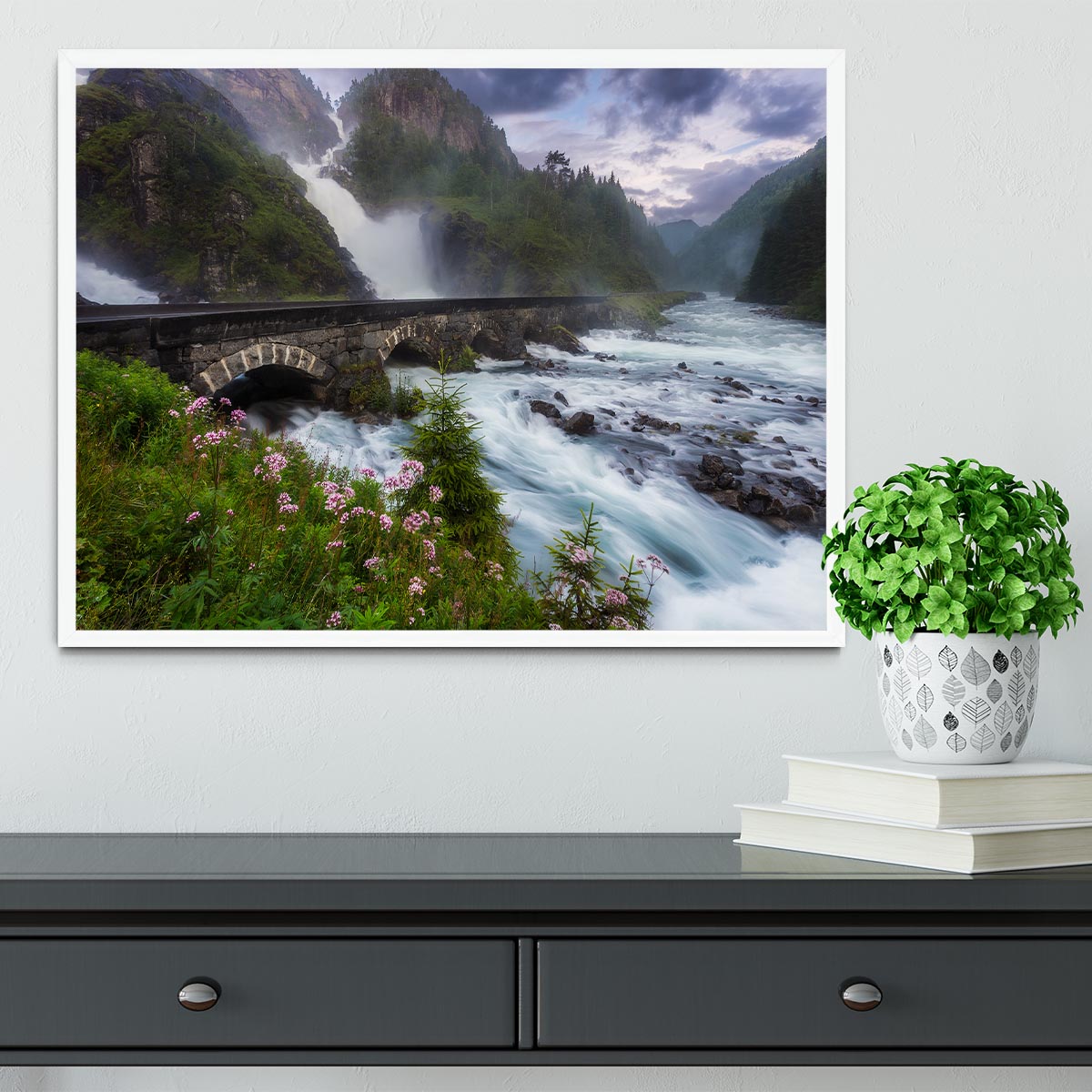 Laytefossen Framed Print - Canvas Art Rocks -6