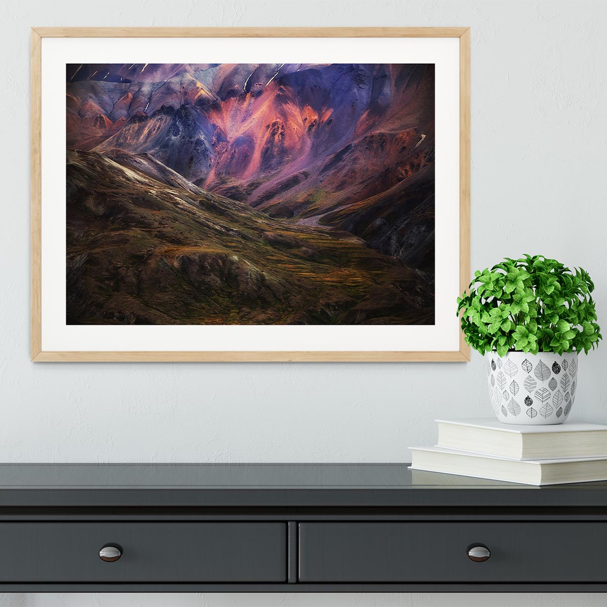 The Pink Mountain Framed Print - Canvas Art Rocks - 3