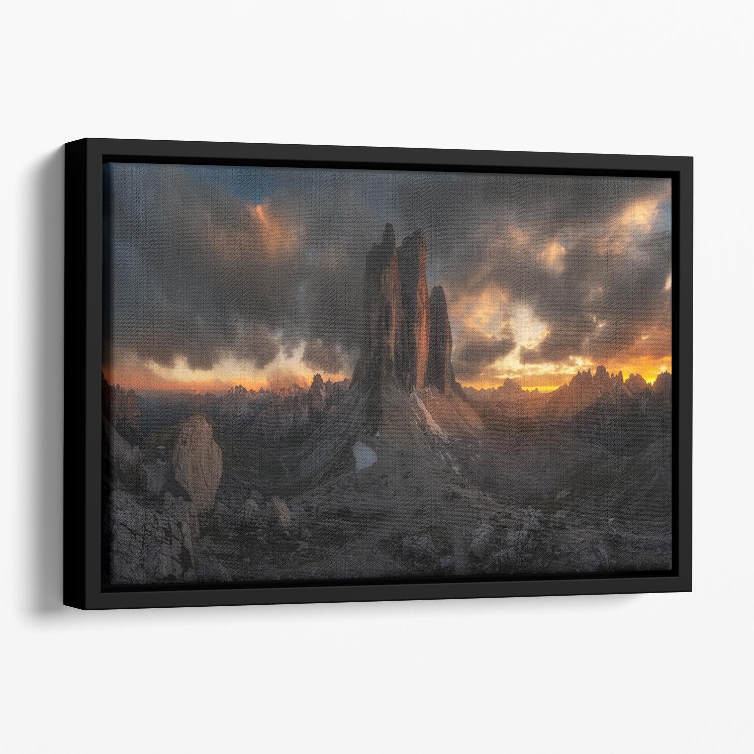 Dolomitas Mountains Floating Framed Canvas - Canvas Art Rocks - 1