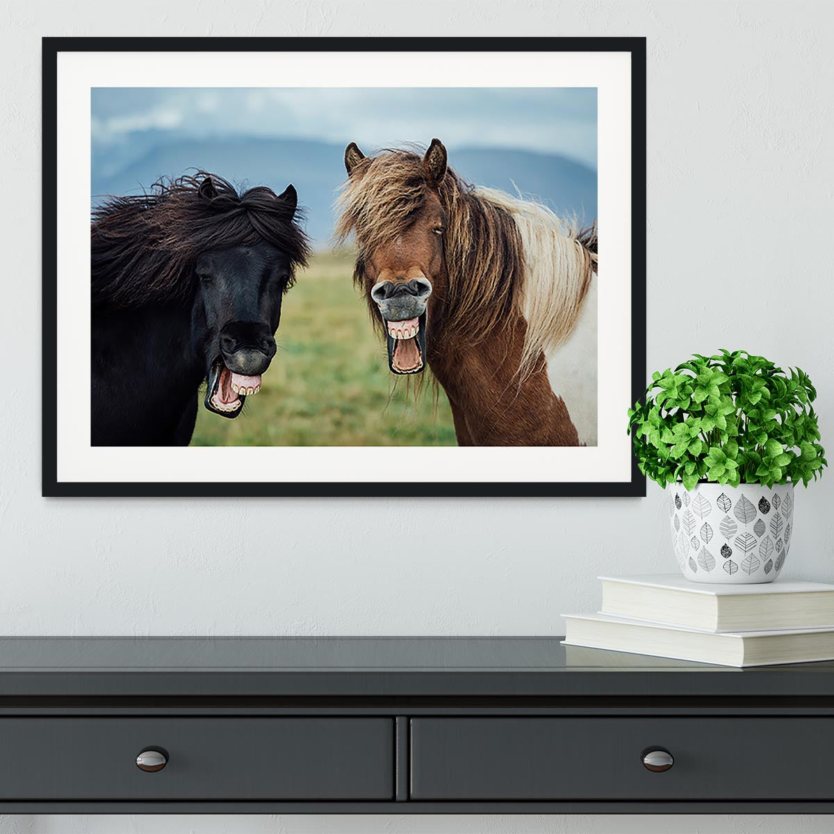 Smiling Horses Framed Print - Canvas Art Rocks - 1