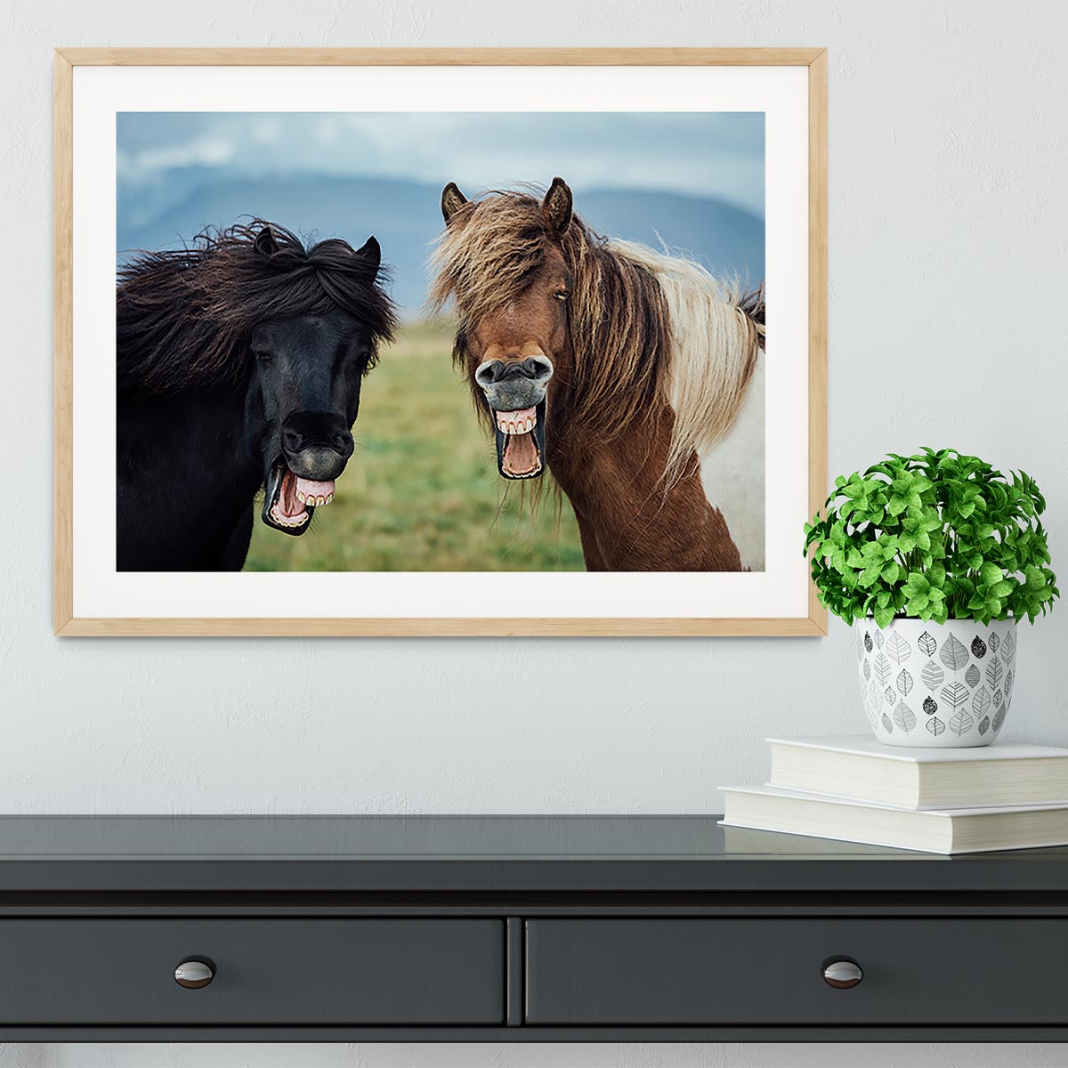 Smiling Horses Framed Print - Canvas Art Rocks - 3