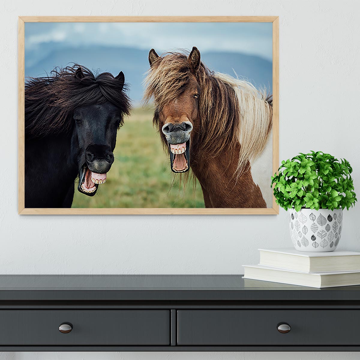 Smiling Horses Framed Print - Canvas Art Rocks - 4